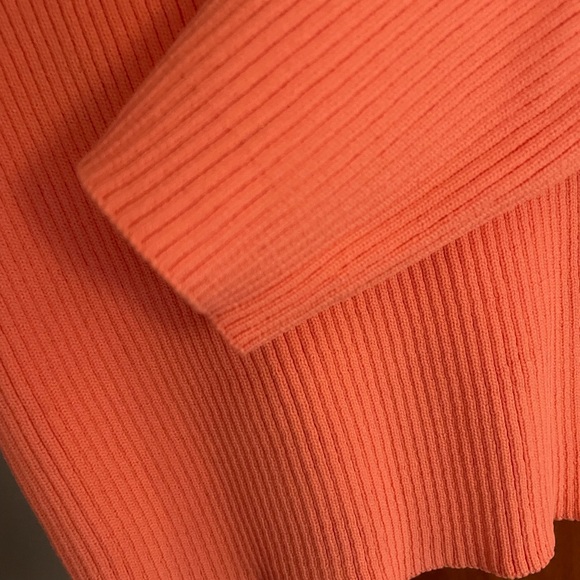 NWOT Sincerely Jules Ribbed Coral V Neck Long Sleeve Crop Top - Picture 3 of 3